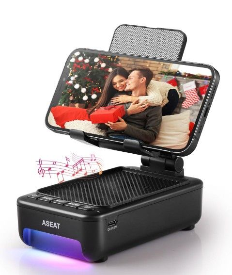 Cell Phone Stand with Bluetooth Speaker&Led Color Changing Light, Unique Gifts for Women Dad Her Husband, Birthday Gifts for Men