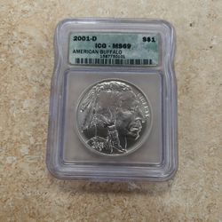 2001-D American Silver Buffalo ICG MS69 Coin