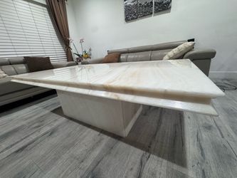 Vanilla Onyx Custom‑Fabricated Coffee Table + End Table Set — Luxury Natural Stone