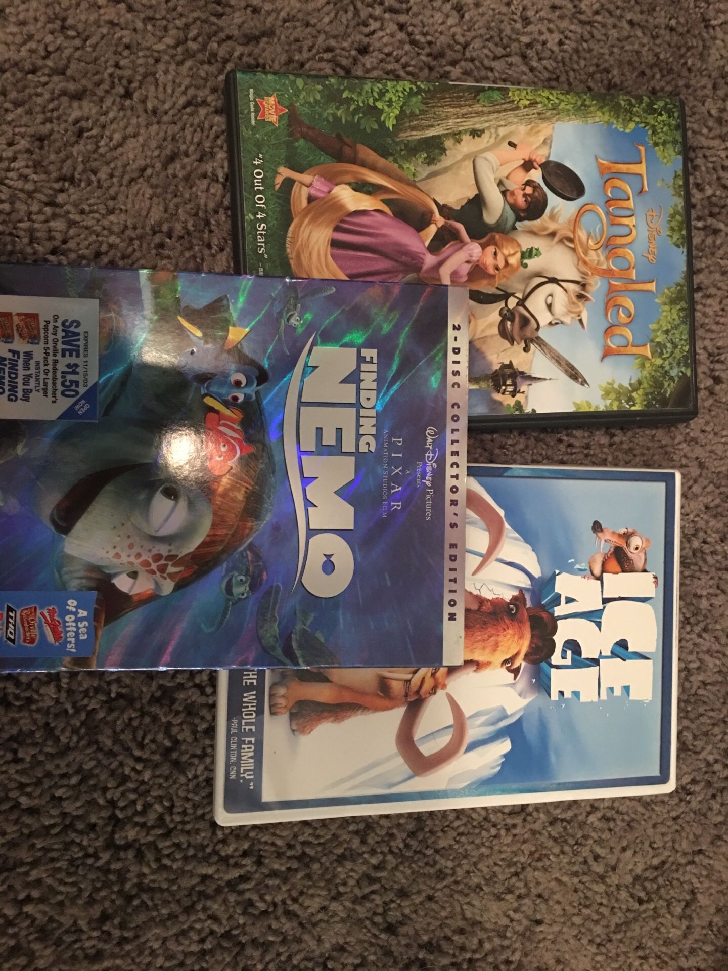 Ice Age, Tangled, and Finding Nemo