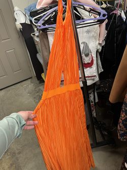 Orange Halter Maxi Dress