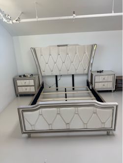 ✨ LED Wingback Bed • Only $50 Down w/ Financing