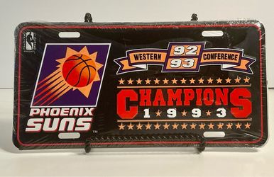1993 Phoenix Suns, Western Conference Champions NBA Metal License Plate Sealed