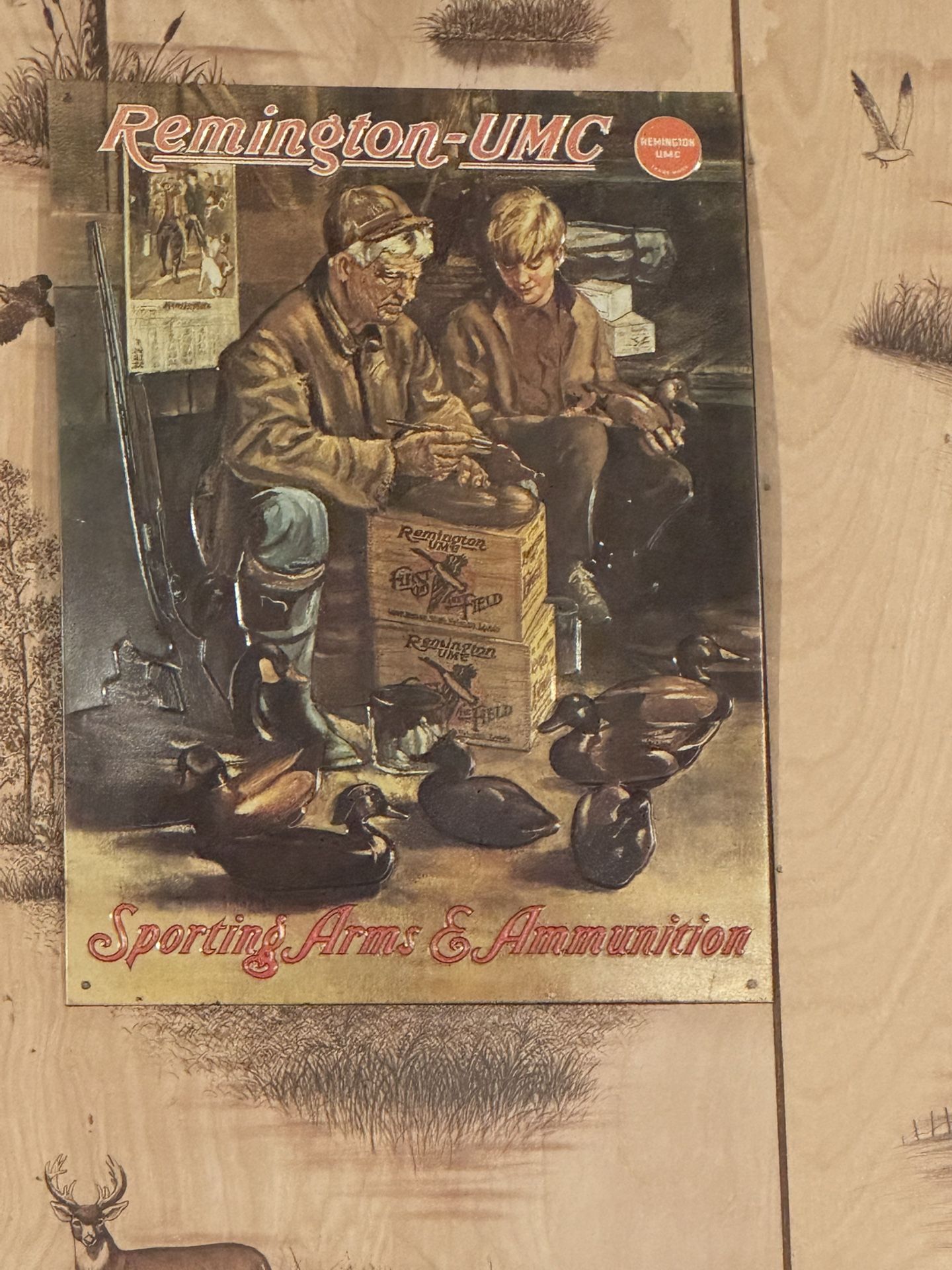 Advertising metal sign for Remington Firearms