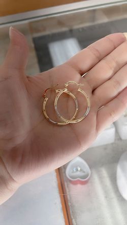 14k 3 Gold Hoop Earrings 