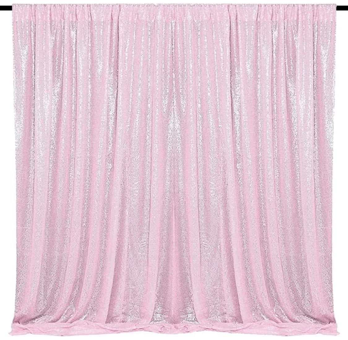 Pink Sequin Backdrop Curtain 8FTX8FT 1 Panel Sparkly Background Drapes for Party Birthdays Wedding Decor