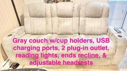 rooms to go Gray Reclining Sofa & Loveseat  Set Rooms To Go