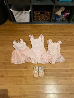 Imperfect ballet skirted unitard with leather ballet shoes