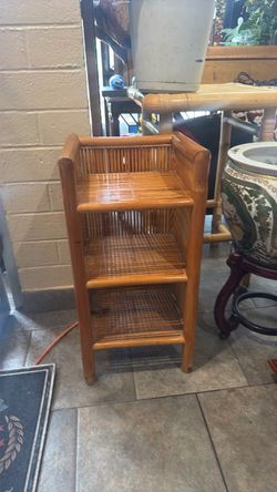 Mid Century bamboo shelf unit