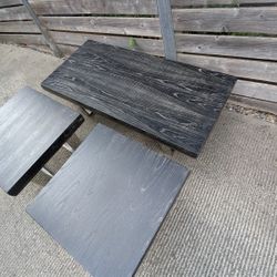 3 Piece Living Room Table Set - Solid Wood Coffee and Side Tables