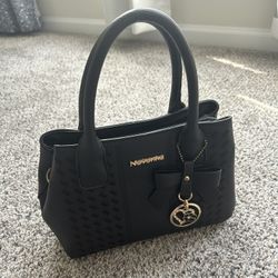 Black Handbag Purse - Cute Bow Design