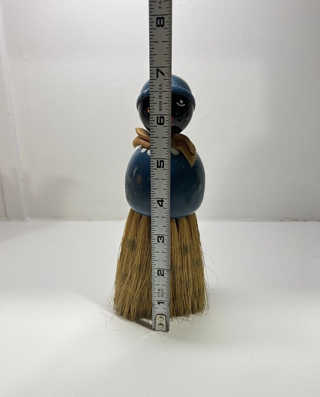 Americana 1940s whisk broom wood half doll Vintage