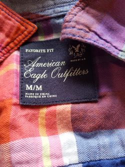 American eagle plaid button up shirt