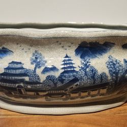 Blue White Willow vintage antique China Chinoserie porcelain