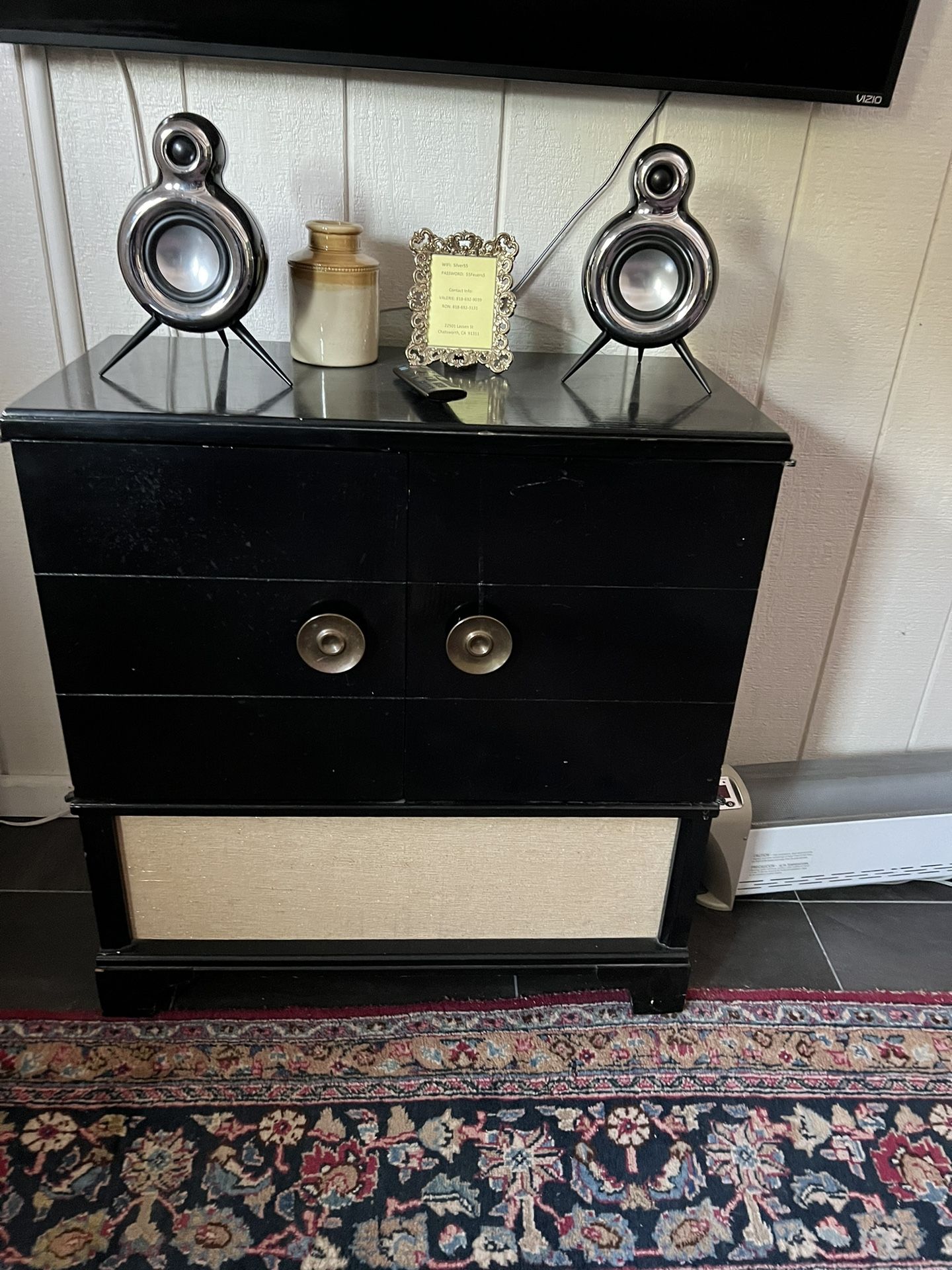 Old Television Cabinet With Solid Brass Knobs
