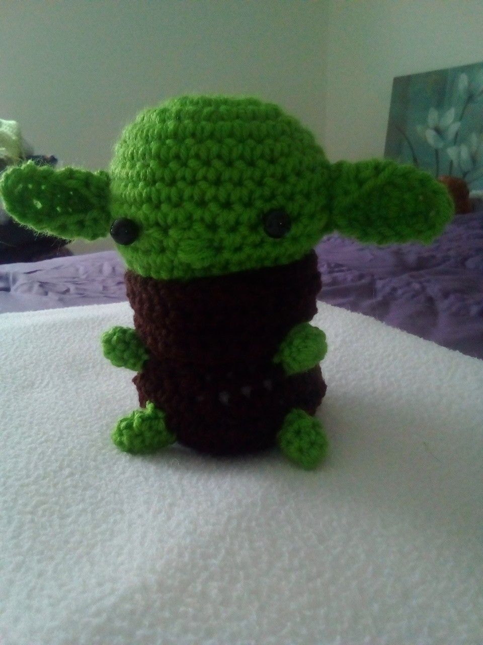 Crocheted Baby Yoda-New