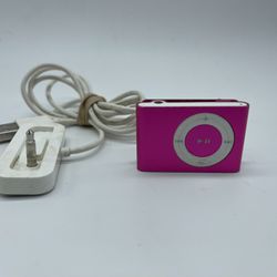 Pink Apple Ipod Shuffle 2 Generation A1204 With Charging Dock