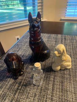 Lot of vintage dog bottles