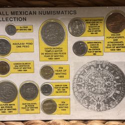 Coin Of Mexico. Set 12 Coin. Vintage. Collectible 