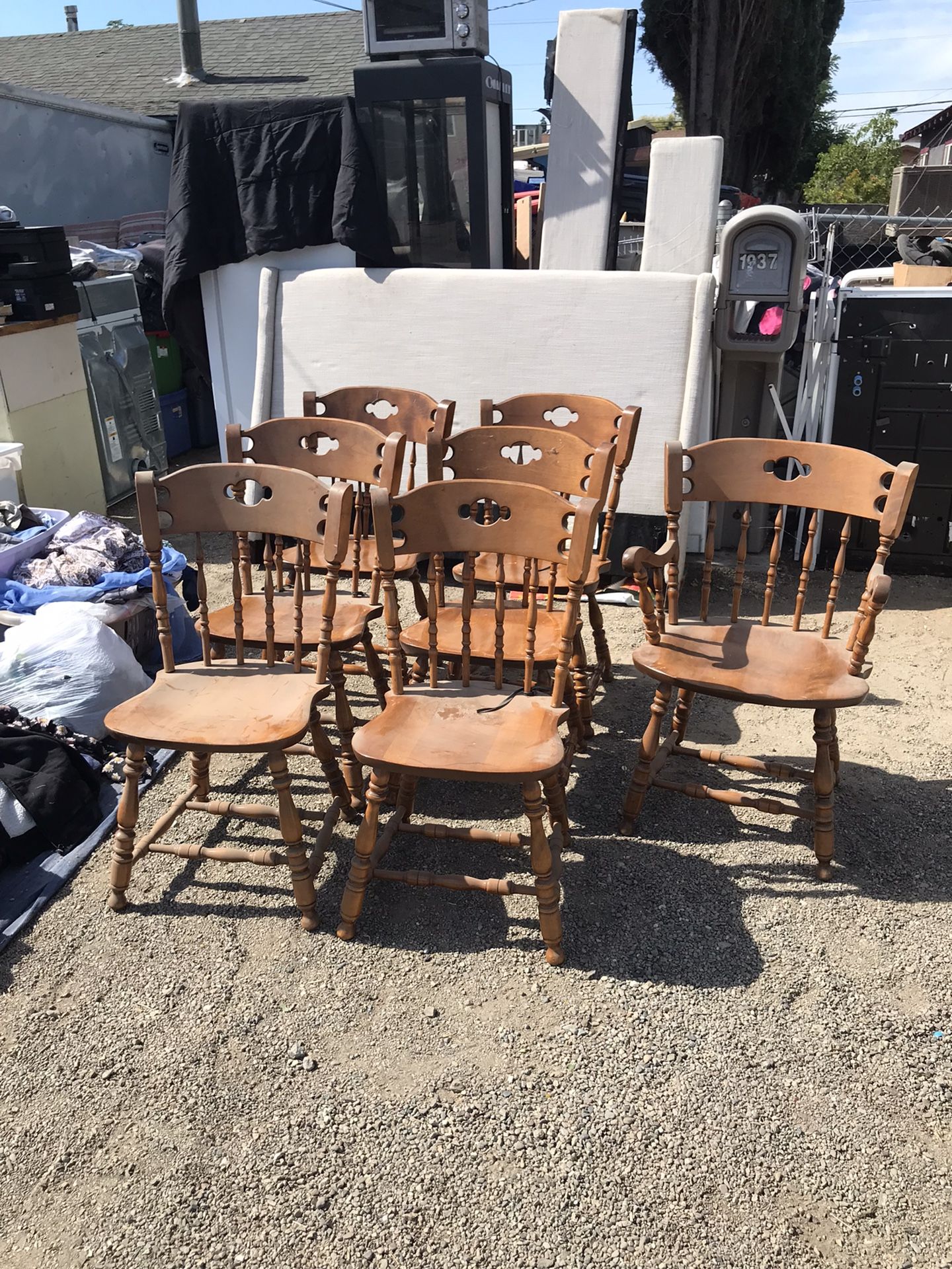 Very Nice Wood Chairs And Hutch Cabinet Not Cheap