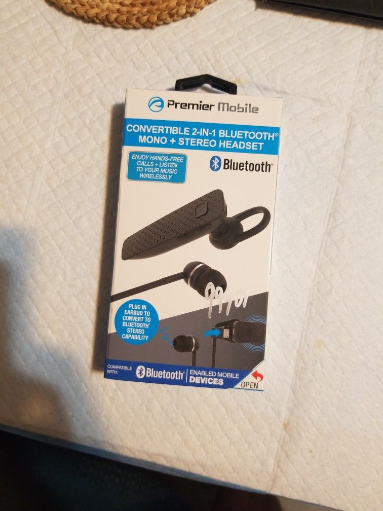 Brand New BLUETOOTH HEADSET Mono + Stereo Bre