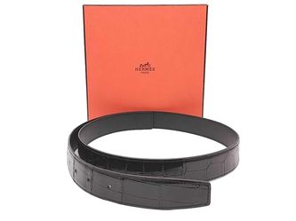 Hermes Crocodile Chaine D'ancre Reversible Strap Black Size 39 Mk0126lcrzmia