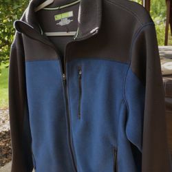 Blue cotton zip up patagonia-like hiking warm cozy