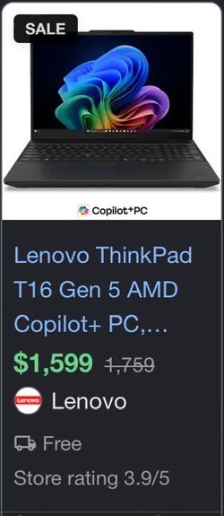 Lenovo Thinkpad T16 Gen 5 AMD (16inch)