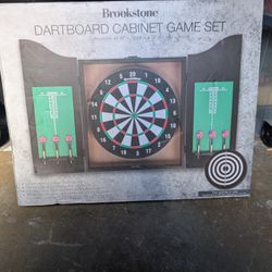 Dartboard Cabinet Game Set!! New 