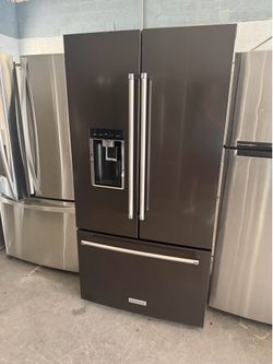 36” LIKE NEW DARK KitchenAid FRIDGE REFRIGERATOR NEVERA HELADERA FRIO REFRIGERADOR GOOD CONDITION DELIVERY 🚚 FREE WARRANTY 100 DAYS 7️⃣8️⃣6️⃣4️⃣2️⃣0️
