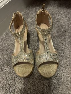 Girls Gold Heels 