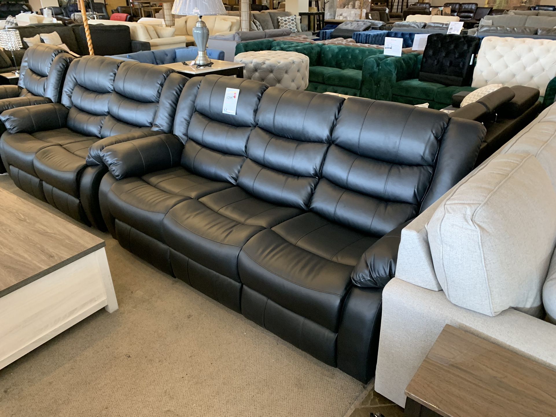 Black Leather Sofa Loveseat And Chair Recliner Set