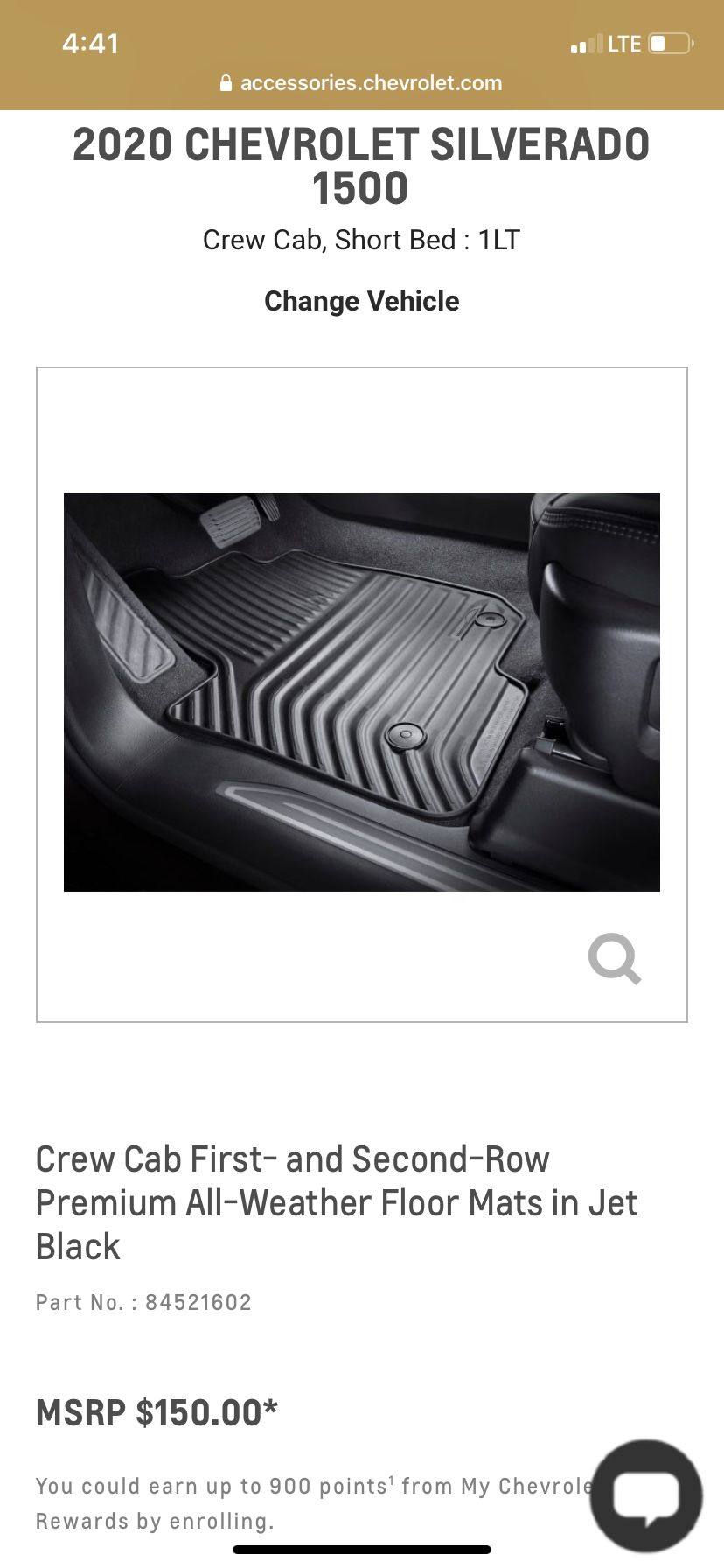 Floor mats 2020 Silverado crew cab 1st/2nd row all weather floor mats black