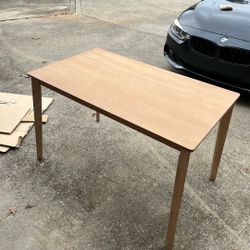 Panana Modern Dining Table 47 Inch Kitchen Table with Solid Wood Leg Oak Finish Dinner Table Dining Room Home Furniture Natural