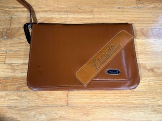 Vintage Brown Faux Leather Wristlet Clutch Handbag Limeda Tarmosi Retro 1970s Style