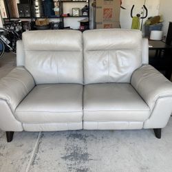Living spaces Moana Taupe Real Leather Loveseat