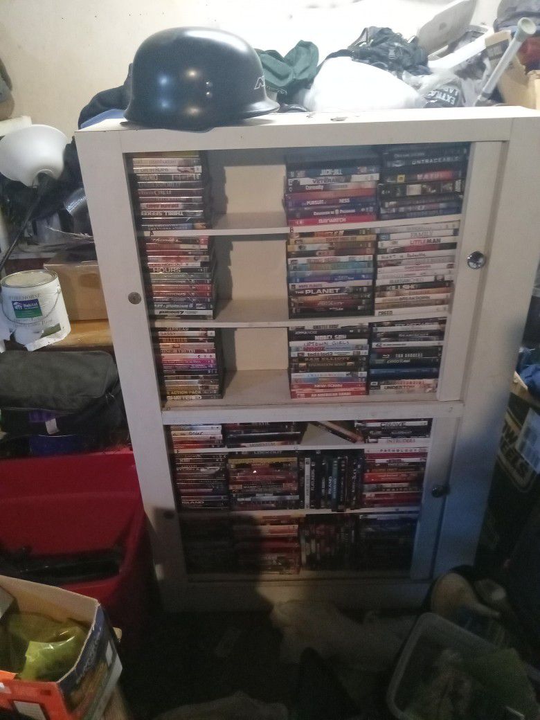 DVD Cabinet With Dvds