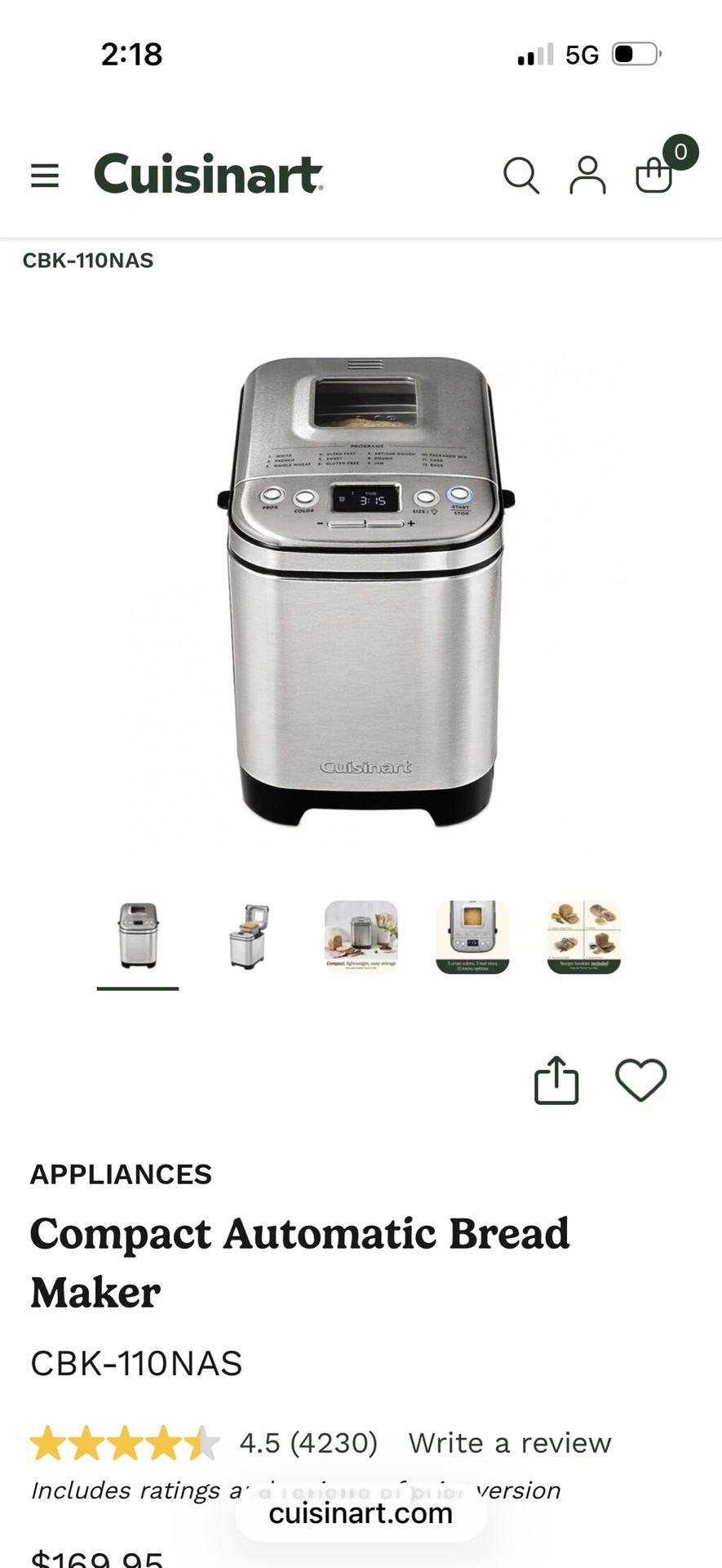 Cuisinart Compact Automatic Bread Maker
