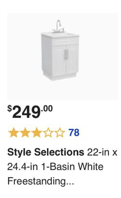 Style Selections 22-in x 24.4-in 1-Basin White Freestanding Laundry Sink  with Faucet at