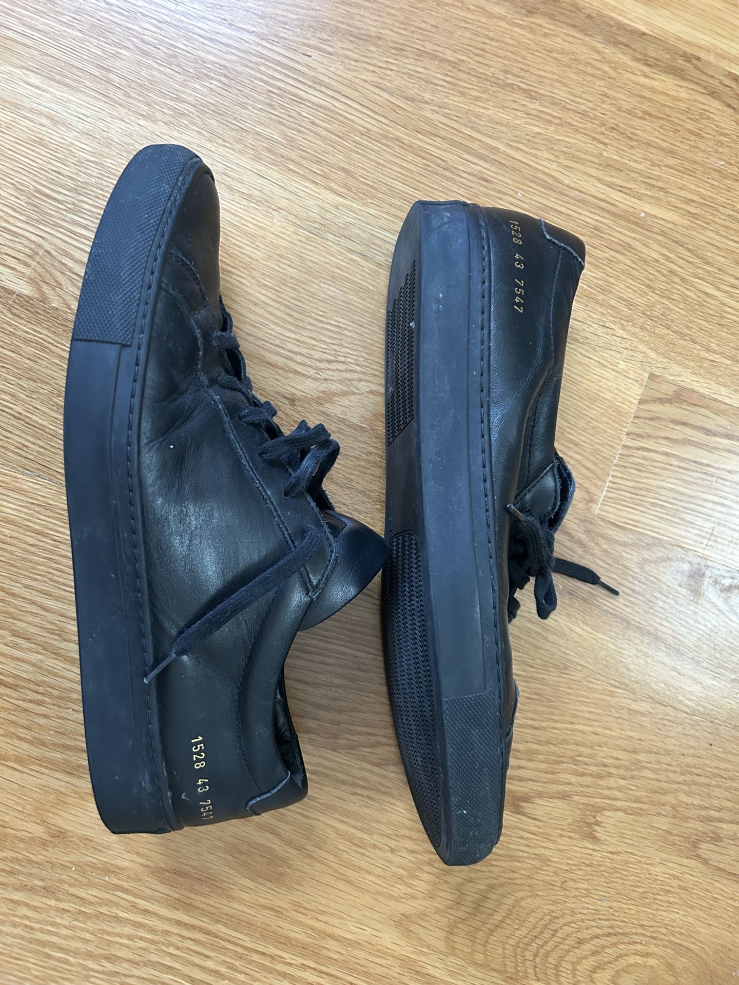 Common Projects Men’s Black Leather Shoes Size 43