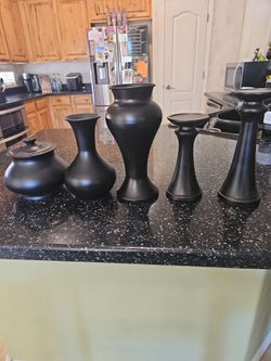 Vase and candle holder set