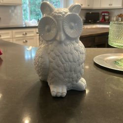 Ceramic White Owl Statue