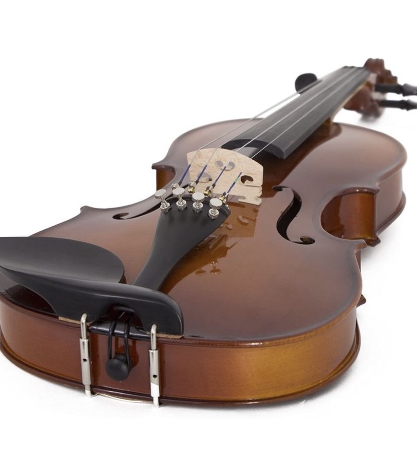 Cecilio CVN-300 Solidwood Ebony Fitted Violin with D'Addario Prelude Strings, Size 1/2