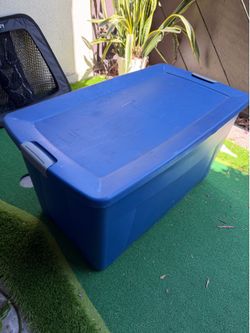 Large bin of camping gear