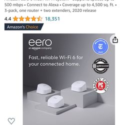 WiFi Router (without Modem) eero 6 