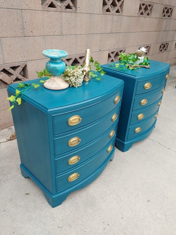 Charming Teal Nightstands