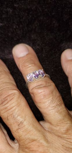 Vintage 70'S Sterling Silver 925 Amethyst Ring Size 7