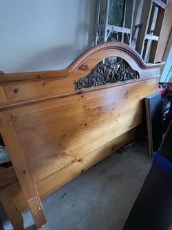 Dresser with mirror bed frame and two night stand for sale