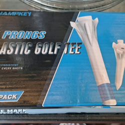 pack of CHAMPKEY 5-prong plastic golf tees. 