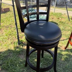 29 inch Swivel Counter Stool, Solid Wood, Faux Leather Cappuccino